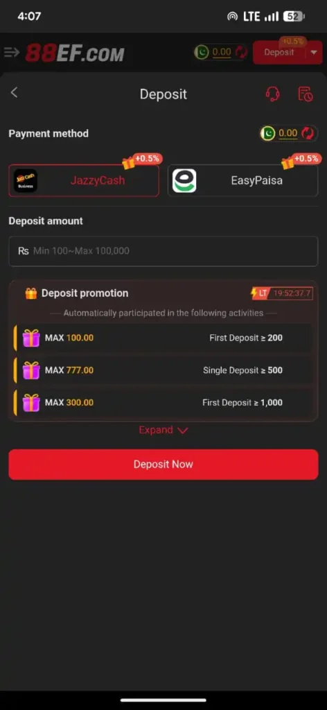88EF Game Deposit