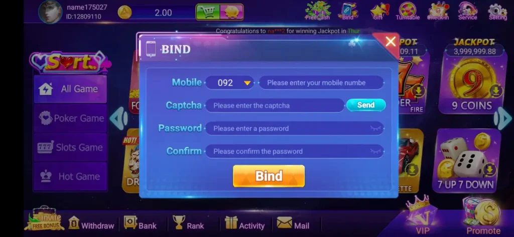 BET735 Game Registion